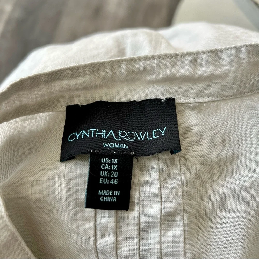 Cynthia Rowley Ladies Linen Top - Size 1X - Picture 4 of 7